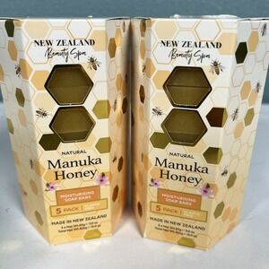 2-Pack New Zealand Beauty‎ Spa ~ MANUKA HONEY Moisturizing SOAP Bars 5 Pack each